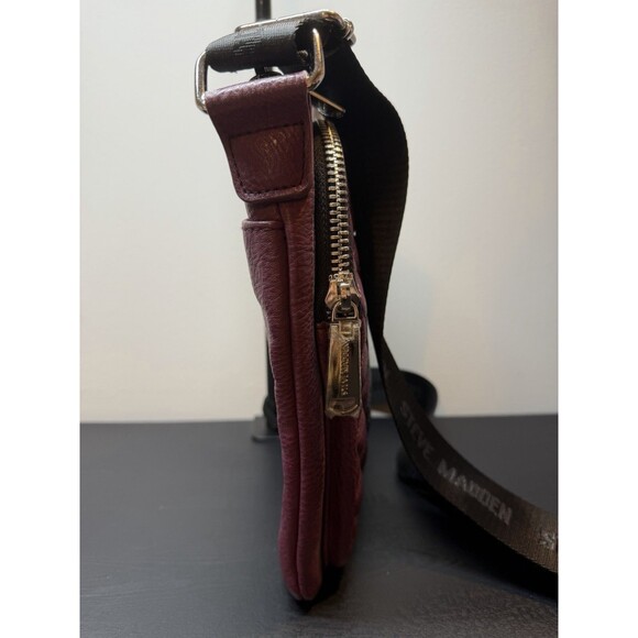 Steve Madden Quilted Faux Leather Crossbody Bag Purple Purse - Picture 6 of 13